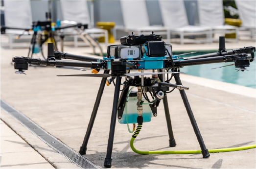 Drone equipment on a roof